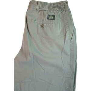 Brittania Pleated Chino Pants Mens 35x30 Cotton Elastic Waist VINTAGE 80s Beige